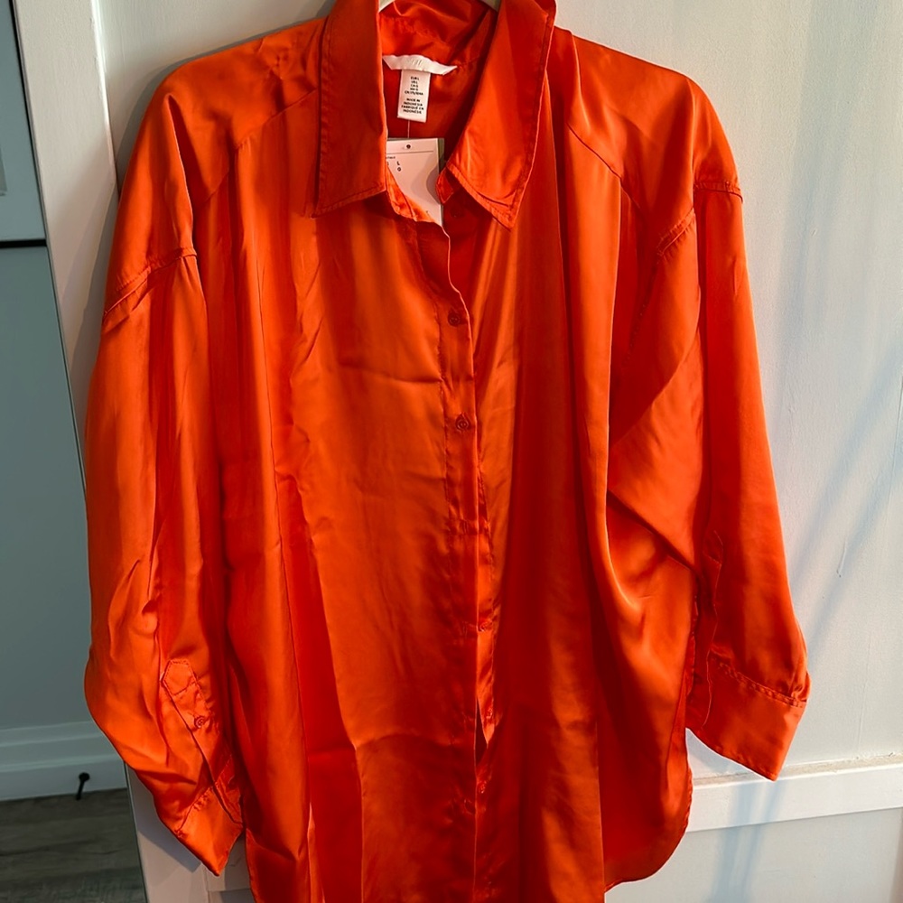 H&M Orange Long Sleeve Button Down